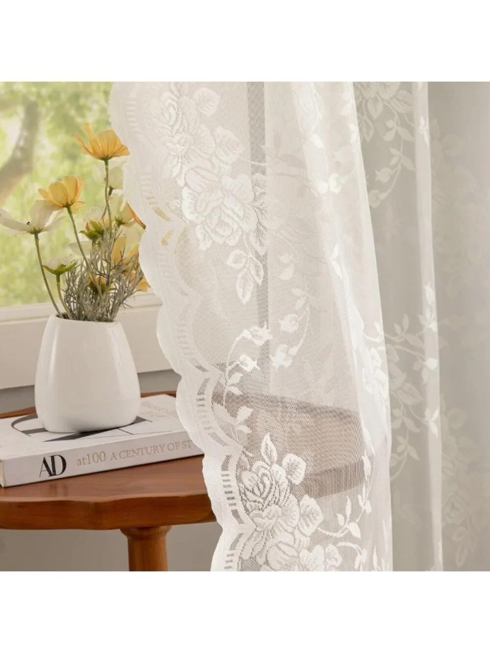 Vintage Ivory Lace Curtains 84